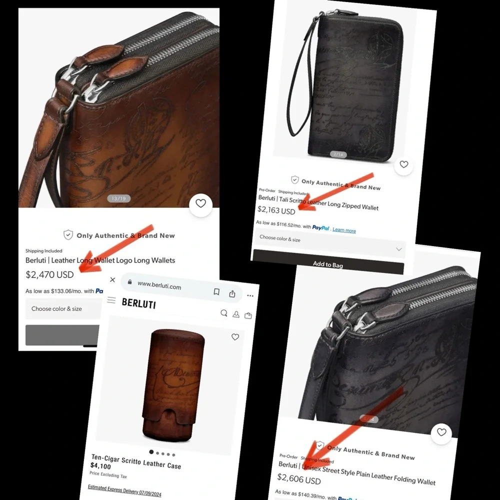Berluti Tali Scritto Double Zip Long Wallet